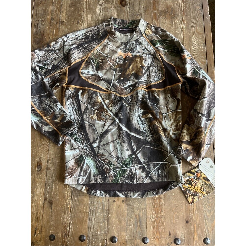 Scent Lok Men’s Base Layer Real Tree AP Camo Long Sleeve Sz M Hunting Scentlock